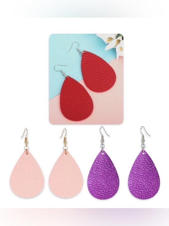 Jewelry - NEW Teardrop Drop Dangle Earrings - Multiple Colors Available! Red Purple Pink